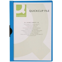 Cartellina con clip Q-Connect PVC 22x30 7 cm blu - conf. 25