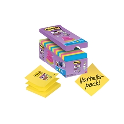 Value Pack Post-it® Super Sticky Z-Notes-76x76mm-ass-conf.14+2 GRATIS