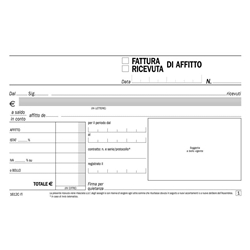 Blocco ricevute-fatture affitto flex 10x16 8 cm-50x2 copie - conf. 10