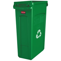 Contenitore rifiuti per differenziata Rubbermaid Slim Jim® -87L-verde