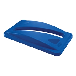 Coperchio per Slim Jim con foro a taglio per la carta Rubbermaid blu