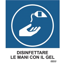 Adesivo Markin "Disinfettare le mani con il gel"-12 5x15 2 cm-conf. 2