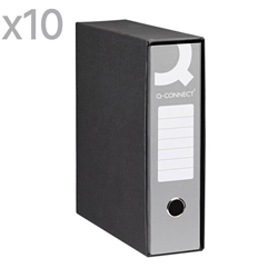 Registratori a leva Q-Connect-commerciale-dorso 8-grigio-conf. 10