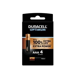 Batterie alcaline Duracell Optimum - Ministilo AAA - MN2400 - conf. 4