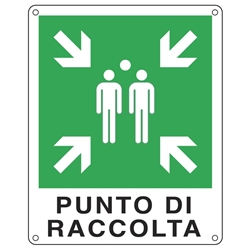 Cartello d'emergenza-25x31 cm-"Punto di raccolta"