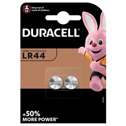 Batterie a moneta alcaline LR44 Duracell-conf. 2