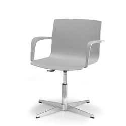 Sedia visitatore girevole piedini fissi Unisit scocca PPL grigio