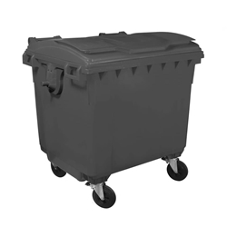 Bidone carrellato Mobil Plastic 770 lt con coperchio grigio