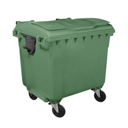 Bidone carrellato Mobil Plastic 770 lt con coperchio verde