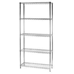 Scaffale 5 ripiani Serena Group acciaio cromato 90x35x200 cm grigio