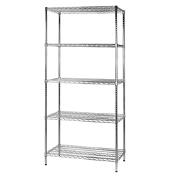 Scaffale 5 ripiani Serena Group acciaio cromato 90x60x200 cm grigio