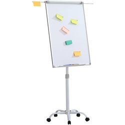Lavagna magnetica su ruote cancellabile 70x100 cm bianco/grigio