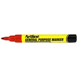 Marcatore permanente - Artline - punta tonda 1 5 mm - rosso