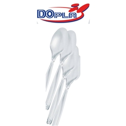 Cucchiaini magnum riutilizzabili - Dopla - trasparenti - conf. 50