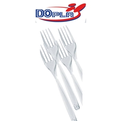 Forchette magnum riutilizzabili - Dopla - trasparenti - conf. 50
