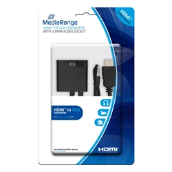 Convertitore HDMI-VGA - Media Range - presa audio - 3 5 mm - nero
