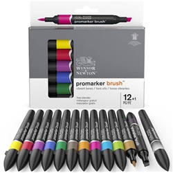 Set 12 pennarelli promarker - Winsor&Newton - doppia punta assortiti