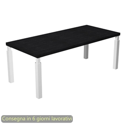 Scrivania Artexport 180x90xH.74 nero venato frassino/bianco