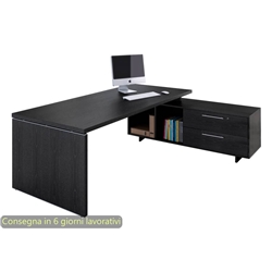 Scrivania manageriale Artexport 225x170xH.74 nero venato frassino