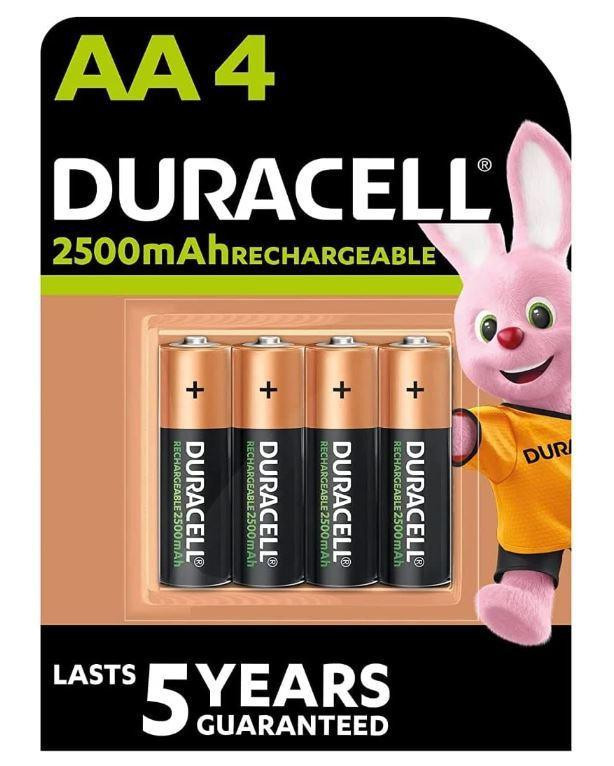 Pile AA rechargeable Duracell 2500mah 4 pièces - DURALOCK/AA/B4