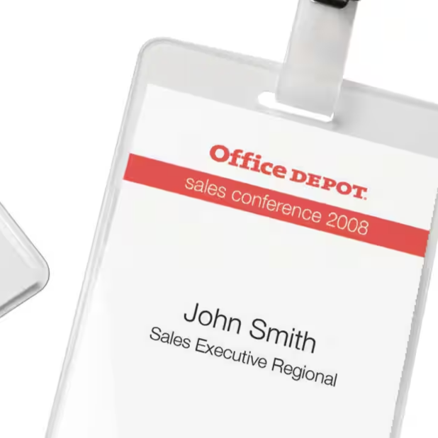 Badges Porte-Nom standard avec Clip Office Depot en Portrait 60 x 90mm 50 Unités