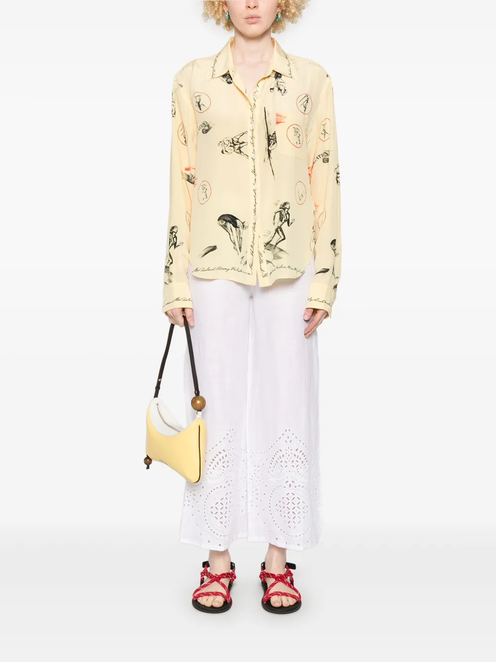 BODE Pantaloni Belvoir - WHITE