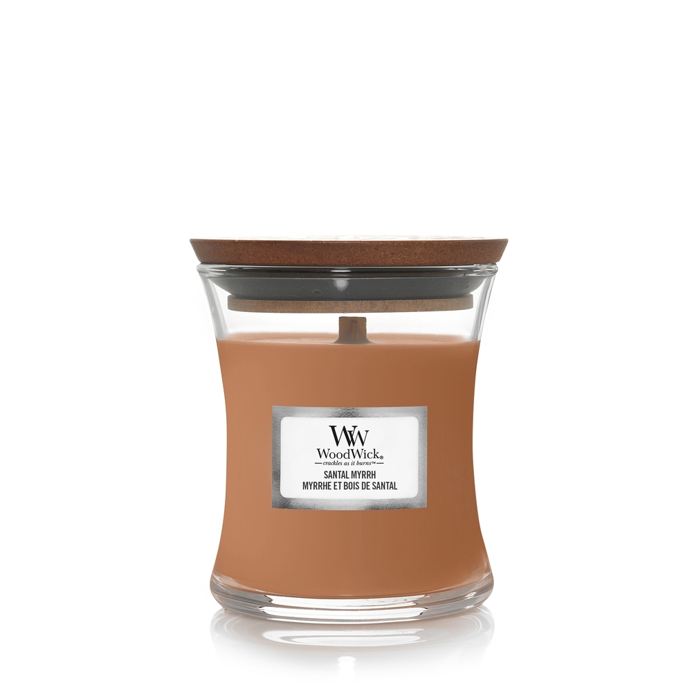 Santal Myrrh Candele in Vetro Piccola 85 gr Woodwick