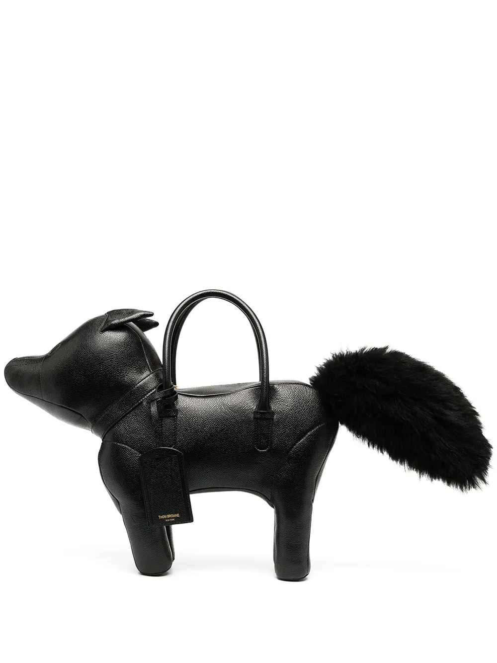 Thom Browne FOX BAG IN PEBBLE GRAIN LEATHER - Nero