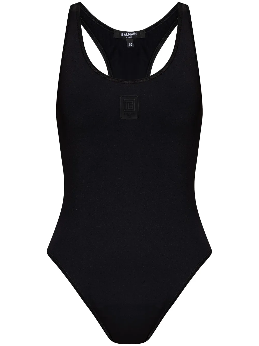 Balmain criss cross back one-piece - Nero