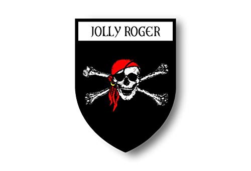 Akachafactory Sticker Adesivi Adesivo Stemma Bandiera Pirata Teschio Pirati Jolly Roger