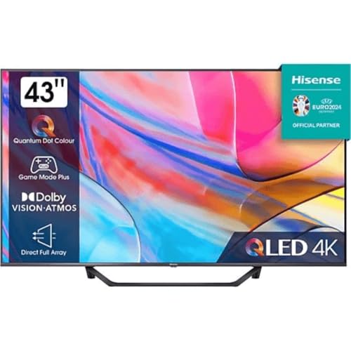 Hisense 43A79Kq - Tv 43 Pollici, 4K, Smart, Dvb-T2, Hevc, Nero