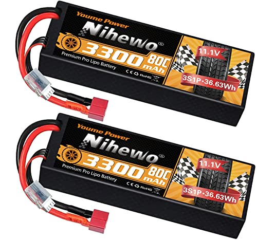 3S Lipo Batteria 3300Mah 80C Batterie Lipo 11,1V Rc Hardcase Con Connectore Deans T Spina Compatibile Con Losi 1/8 1/10 Rc Auto Camion Veicolo Elicott