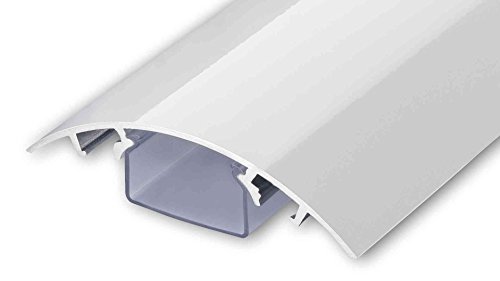 Canalina Passacavi In Alluminio Per Tv E Multimedia Con Sistema Di Chiusura Easyclip Bianco Lucido Ral9003 (Lunghezza: 20Cm)