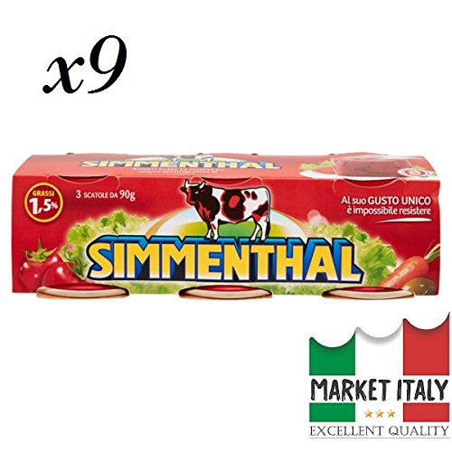 X9 Simmenthal Carni Bovine In Gelatina Vegetale 3 X 90 G