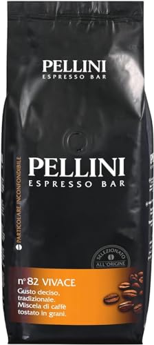 Pellini N.82 Vivace, Caffè In Grani Per Espresso 1 Kg, Miscela Classica Arabica E Robusta Dal Gusto Deciso E Bilanciato, Caffè In Chicchi A Tostatura