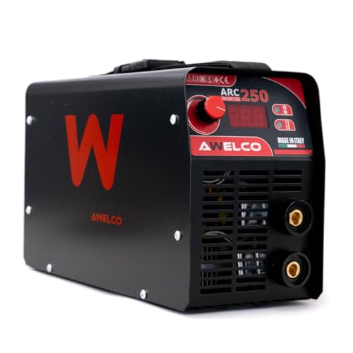 Awelco Saldatrice Inverter 200 A Amp Mod. Arc 250 + Casco Elmetto Di Protezione