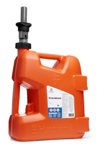 Husqvarna Benzinkanister 15 Liter Orange, Mit Kraftstofftülle, Grau