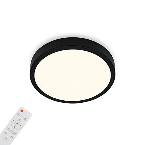 Briloner - Plafoniera Cielo Stellato Lampada Da Soffitto Dimmerabile Temperatura Colore Regolabile Telecomando Nero Diametro 280 X 40 Mm