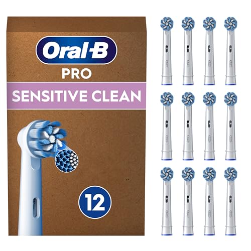 Oral-B Sensitive Clean Testine Spazzolino Elettrico, Confezione Da 12 Testine Di Ricambio, Pulisce Aree Sensibili E Infiammate, Rimuove Fino Al 100% D