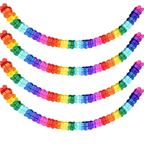 4 Pezzi 3 Metri Ghirlande Di Carta Multicolore Quadrifoglio Festoni Colorato Per Festa Di Compleanno Laurea Matrimonio Battesimo Carnevale Natale