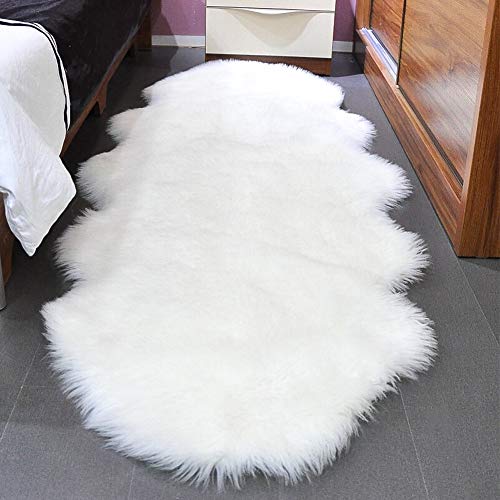 Sxyhkj Faux Tappetto Di Pelle Di Pecora Tappeto,Pelliccia Sintetica Tappeto Vello Di Pecora - Imitazione Lana, Adatto Per Tappeto Per Soggiorno (60 X