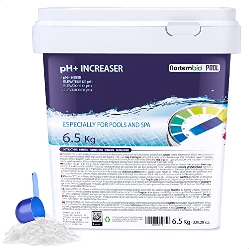 Nortembio Pool Ph+ Plus 6,5 Kg, Elevatore Naturale Di Ph Per Piscina E Spa. Migliora La Qualità Dell'Acqua, Regolatore Di Ph, Vantaggioso Per La Salut