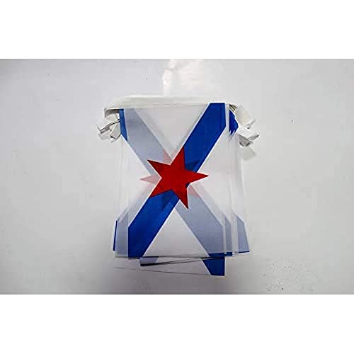 Az Flag Ghirlanda 6 Metri 20 Bandiere Galizia Estreleira 21X15Cm - Bandiera Galicia Independentista 15 X 21 Cm - Festone Bandierine
