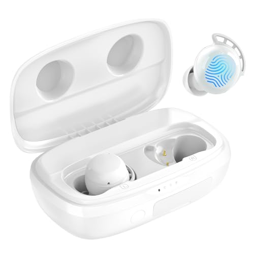 Tribit Cuffie Bluetooth, Auricolari Wireless, Touch Control Riduzione Del Rumore Chiamata In Auricolare, Ipx8 Impermeabili Cuffie Senza Fili Bianco