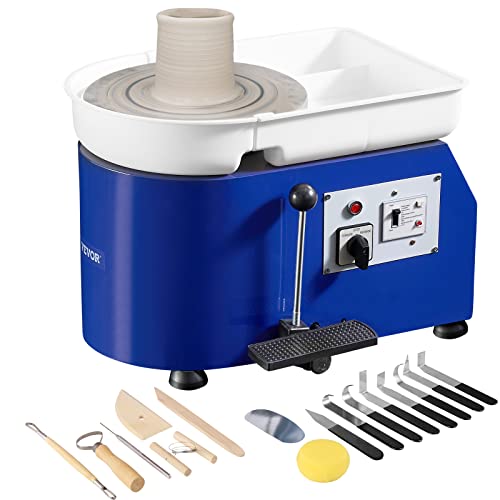 Vevor Tornio Per Ceramica Argilla Con Pedale 350W Diametro 28Cm Velocità 60-300 Giri/Min, Macchina Ruota Di Ceramica Fai-Da-Te Hobbista Controllo Velo
