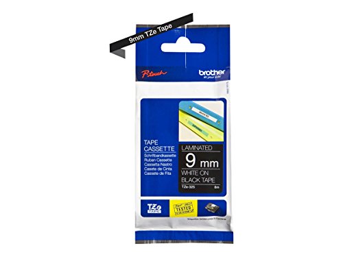 Brother Tze325 Nastro Laminato, 9 Mm, Bianco/Nero