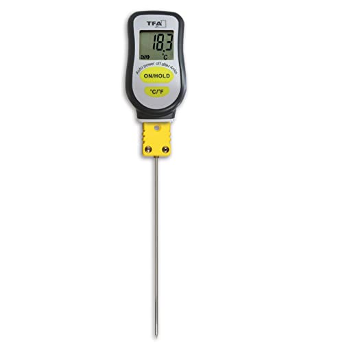 Tfa Dostmann Termometro Digitale 31.1063.01 Ideale Per Liquidi, Applicazioni Di Laboratorio, Punta Extra Sottile, Alta Precisione, Bianco