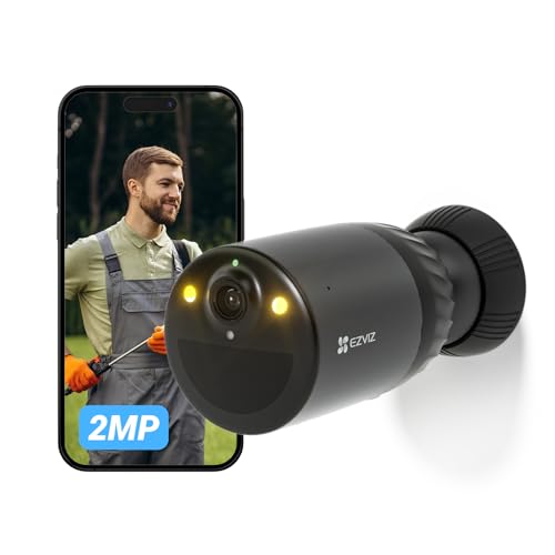 Ezviz Bc1C Telecamera Wifi Esterno Batteria 1080P, 100% Senza Fili, 210 Giorni Di Durata Della Batteria, Impermeabilità Ip66, Visione Notturna A Color