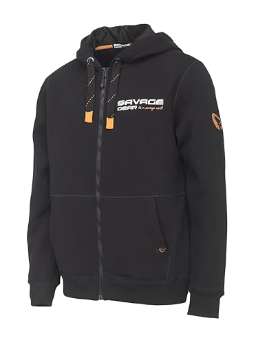 Savage Gear Urban Zip Hoodie - Felpa Resistente In Cotone E Poliestere Pesante Per Pescatori, Pesca, Caccia E Campeggio, Morbido Pile Spazzolato, Vest
