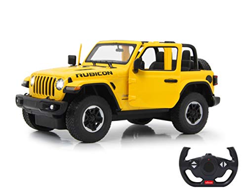 Jamara Jamara-405178 405178 Jeep Wrangler Jl 1:14 Giallo 2,4 Ghz Porta Con Licenza Ufficiale, Fino A 1 Ora, Circa 11 Kmh, Dettagli Perfettamente Ripro